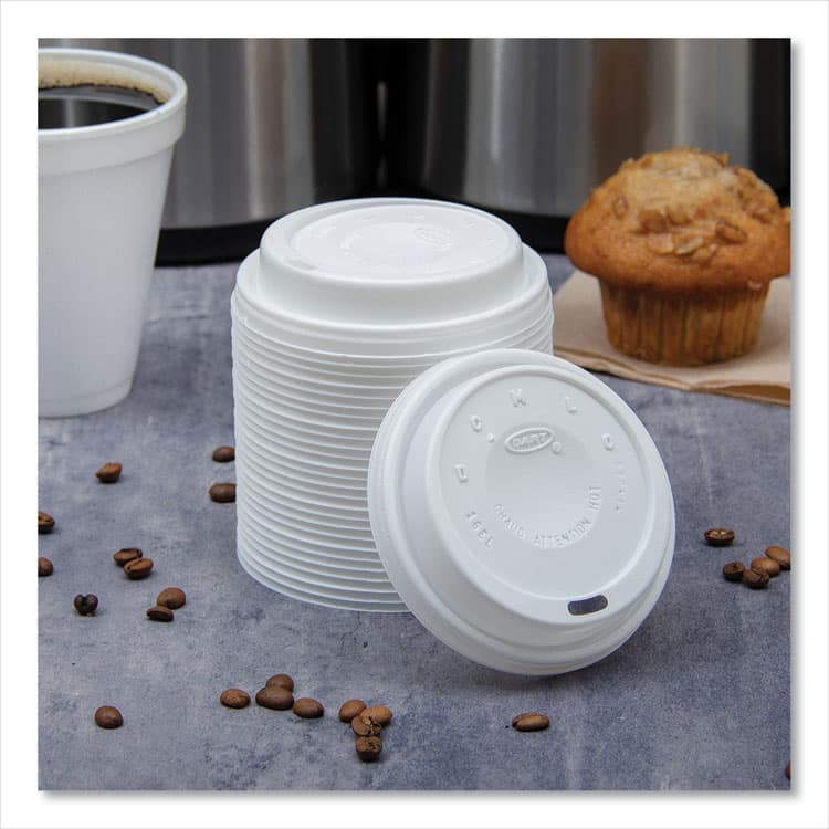 DART Cappuccino Dome Sipper Lids, Fits 12 oz to 24 oz Hot Cups, Plastic, White, 1,000/Carton (DCC16EL) thumbnail 4