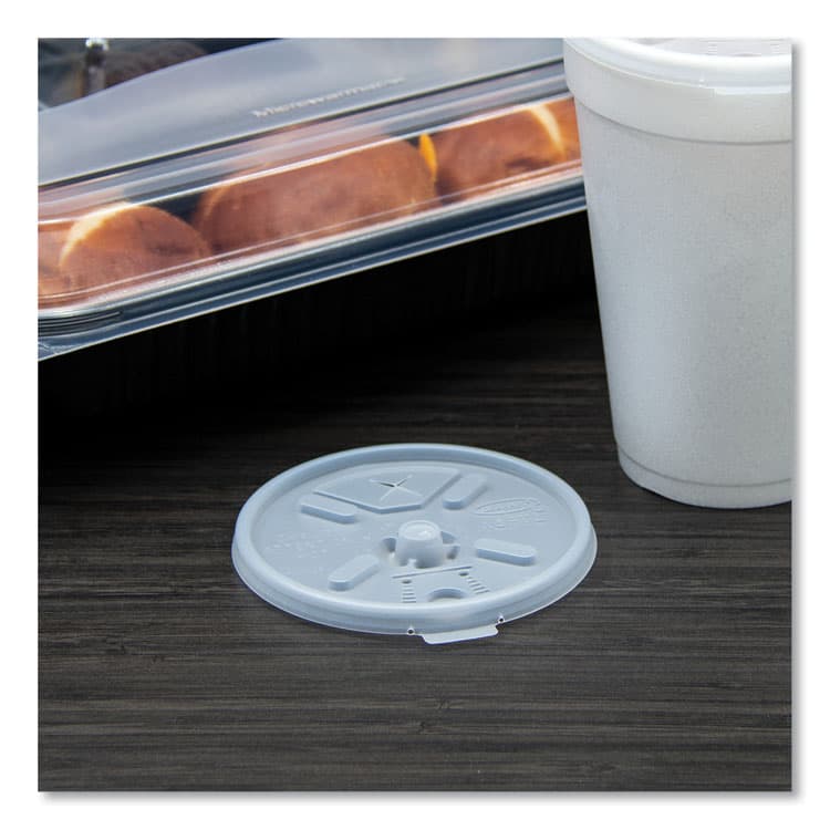 DART Lift n' Lock Plastic Hot Cup Lids With Straw Slot, Fits 12 oz to 24 oz Hot Cups, Plastic, Translucent, 100/Pack, 10 Packs/CT (DCC16FTLS) thumbnail 4