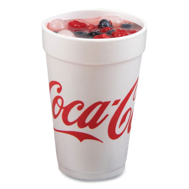 DART Coca-Cola Foam Cups, 16 oz, White/Red, 25/Bag, 40 Bags/Carton (DCC16J16C) thumbnail 4
