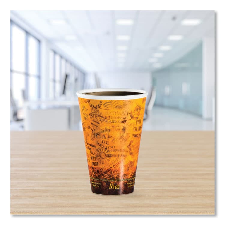 DART Fusion Escape Foam Hot/Cold Cups, 16 oz, Brown/Black, 1,000/Carton (DCC16U16ESC) thumbnail 4