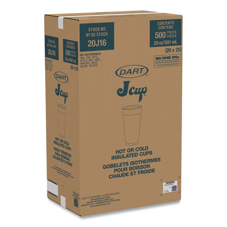 DART Coca-Cola Foam Cups, 20 oz, White/Red, 25/Bag, 20 Bags/Carton (DCC20J16C) thumbnail 2