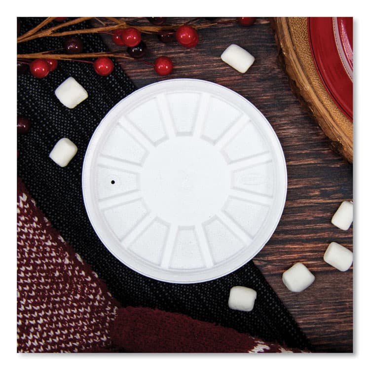 DART Vented Foam Lids, Fits 6 oz to 32 oz Hot Cups, White, 50/Pack, 10 Packs/Carton (DCC20RL) thumbnail 4