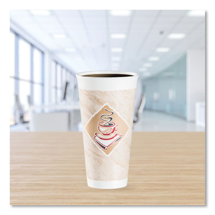 DART Cafe G Foam Hot/Cold Cups, 20 oz, Brown/Red/White, 20/Pack (DCC20X16GPK) thumbnail 4