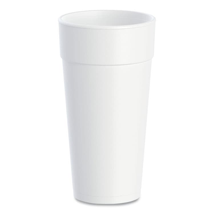 DART Foam Drink Cups, Hot/Cold, 24 oz, White, 25/Bag, 20 Bags/Carton (DCC24J16)