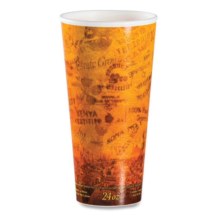 DART Fusion Escape Foam Hot/Cold Cups, 24 oz, Brown/Black, 500/Carton (DCC24U16ESC)