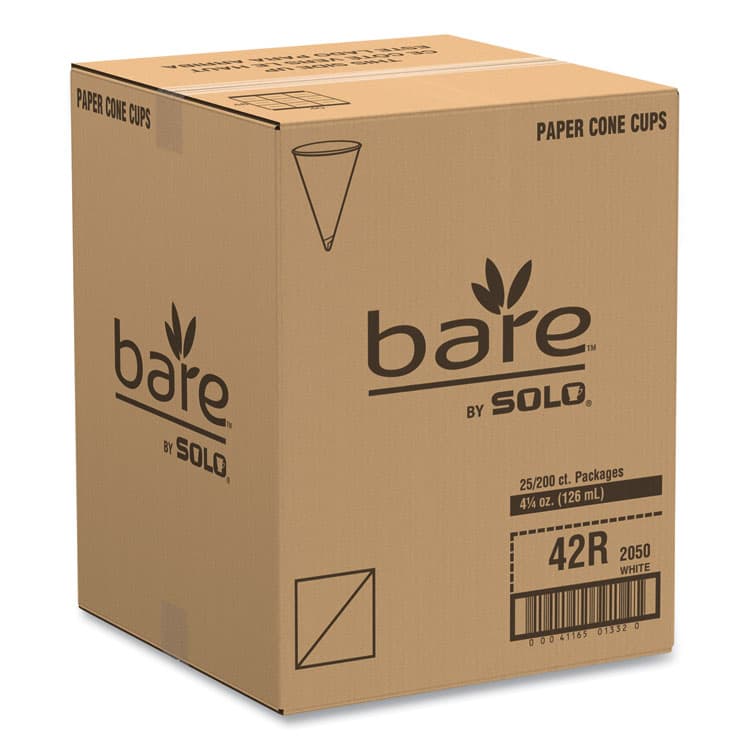 DART Cone Water Cups, ProPlanet Seal, 4.25 oz, Paper, White, 200/Bag, 25 Bags/Carton (SCC42R2050) thumbnail 3