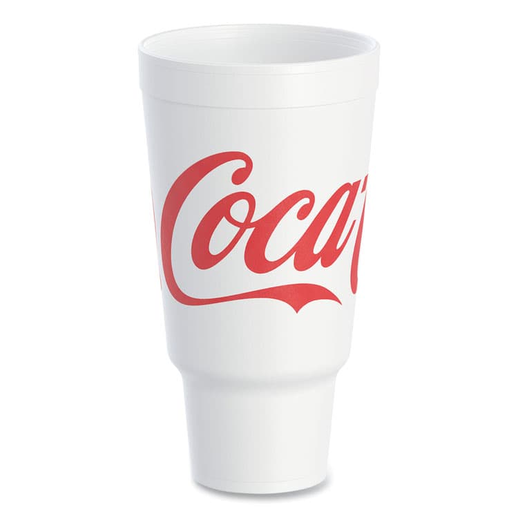 DART Coca-Cola Foam Cups, 44 oz, White/Red, 20/Bag, 15 Bags/Carton (DCC44AJ32C)