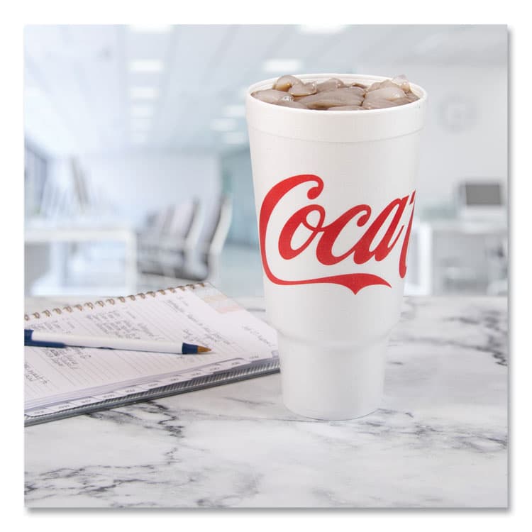 DART Coca-Cola Foam Cups, 44 oz, White/Red, 20/Bag, 15 Bags/Carton (DCC44AJ32C) thumbnail 4