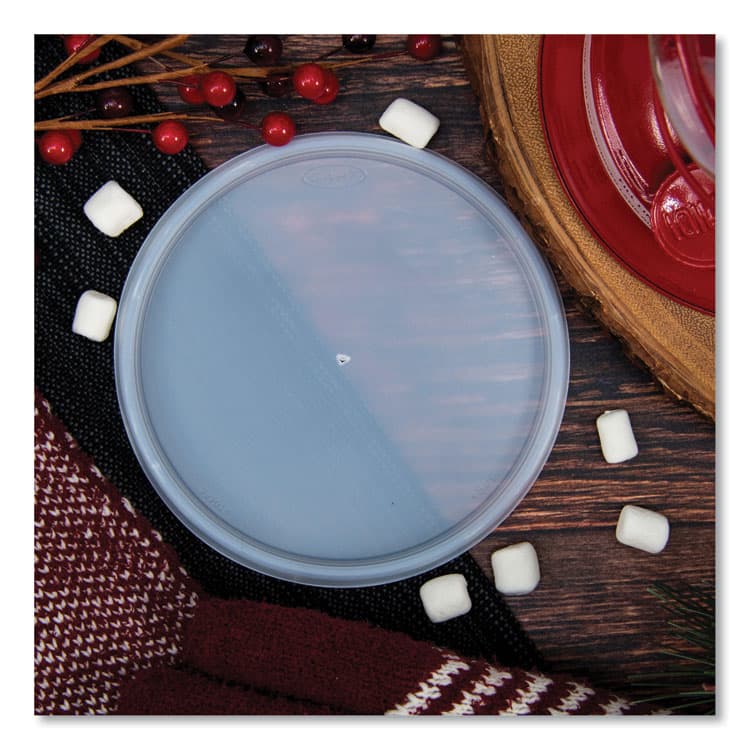 DART Plastic Lids for Foam Containers, Flat, Vented, Fits 24 oz to 32 oz, Translucent, 100/Pack, 5 Packs/Carton (DCC48JL) thumbnail 4