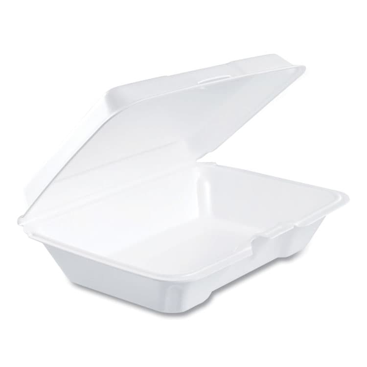 DART Foam Hinged Lid Containers, 6.4 x 9.3 x 2.6, White, 200/Carton (DCC206HT1R)