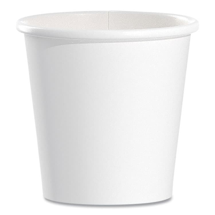 DART Single-Sided Poly Paper Hot Cups, 4 oz, White, 50 Bag, 20 Bags/Carton (SCC374W2050)