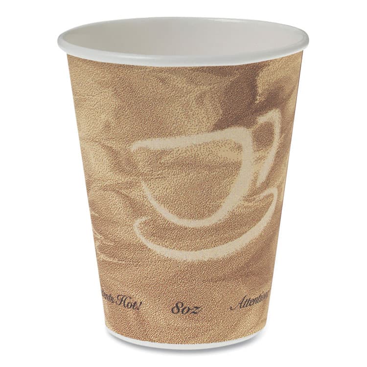 DART Mistique Polycoated Hot Paper Cups, 8 oz, Brown, 50/Sleeve, 20 Sleeves/Carton (SCC378MS)