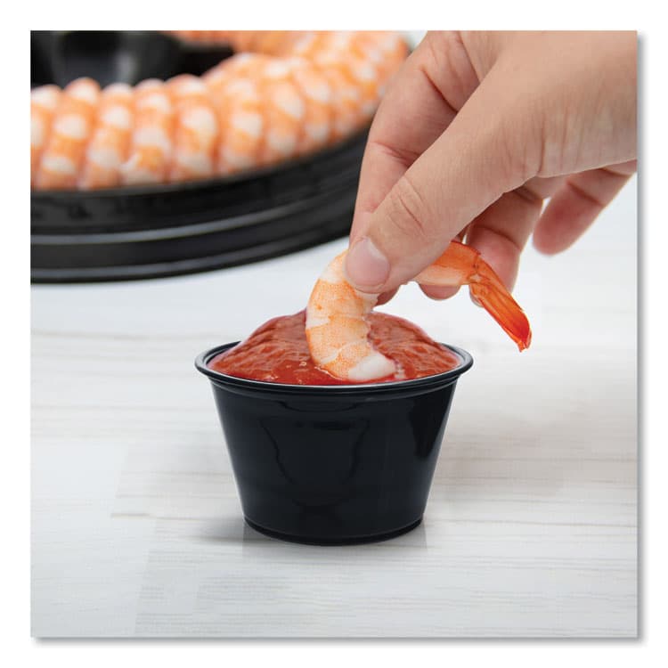 DART Conex Complements Portion/Medicine Cups, 4 oz, Plastic, Black, 125/Bag, 20 Bags/Carton (DCC400PCBLK) thumbnail 3