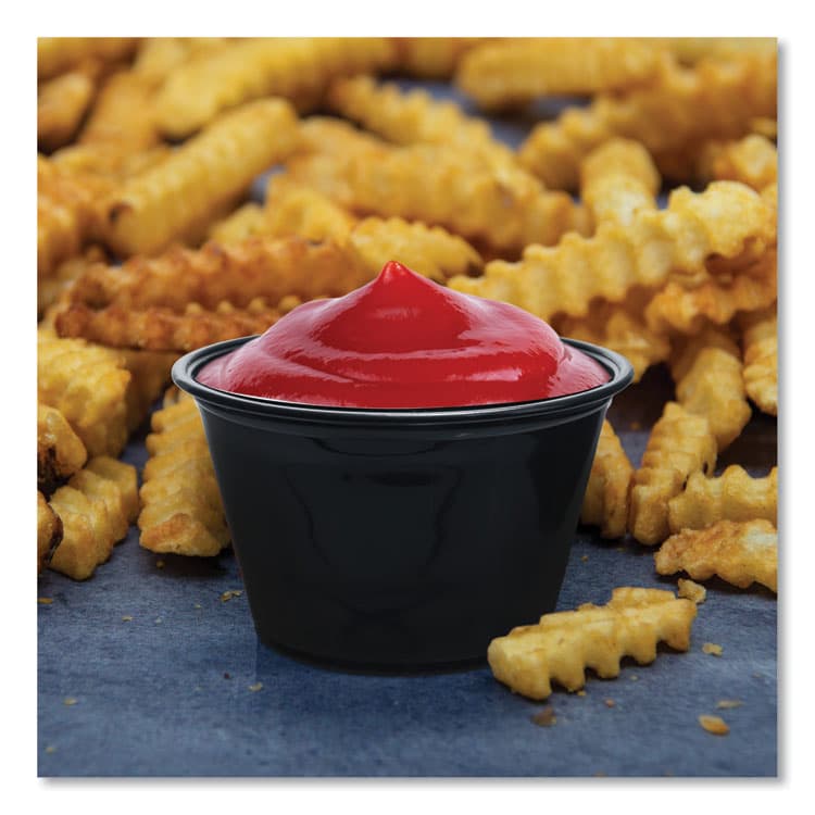 DART Conex Complements Portion/Medicine Cups, 4 oz, Plastic, Black, 125/Bag, 20 Bags/Carton (DCC400PCBLK) thumbnail 4