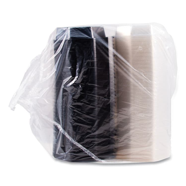 DART OctaView Hinged-Lid Cold Food Containers, 28 oz, 7.94 x 7.5 x 3.2, Black/Clear, Plastic, 100/Carton (SCC865612PS94) thumbnail 3