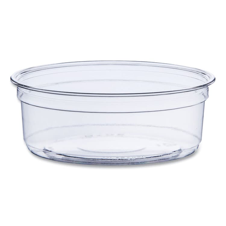 DART Bare Eco-Forward RPET Deli Containers, ProPlanet Seal, 8 oz, 4.6" Diameter x 1.8" h, Clear, Plastic, 500/Carton (SCCDM8R)