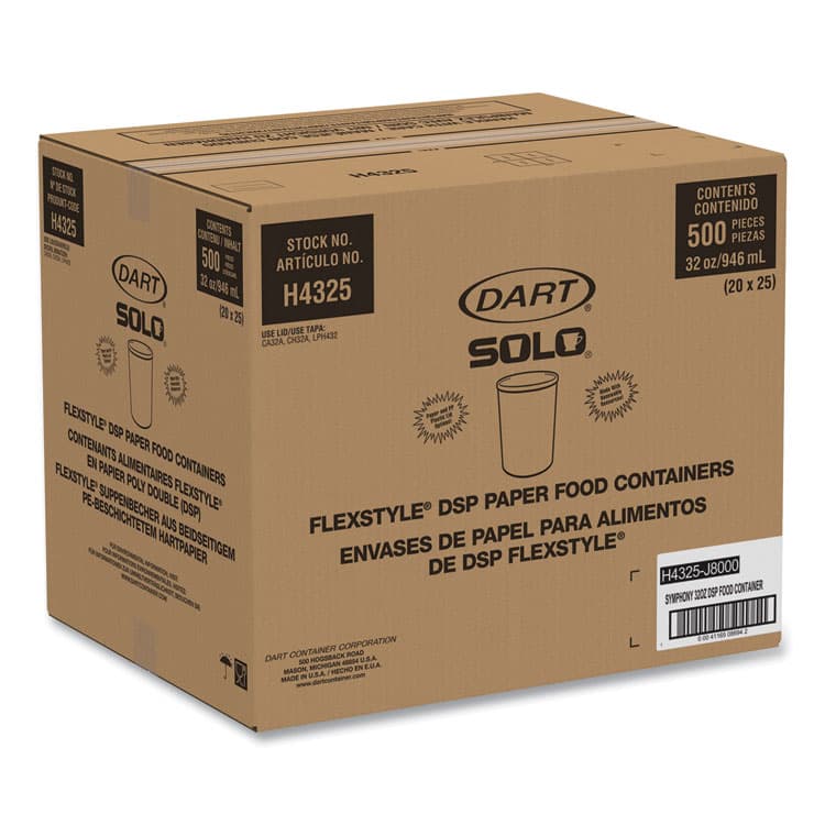 DART Flexstyle Double Poly Paper Containers, 32 oz, Symphony Design, Paper, 25/Pack, 20 Packs/Carton (SCCH4325SYM) thumbnail 2