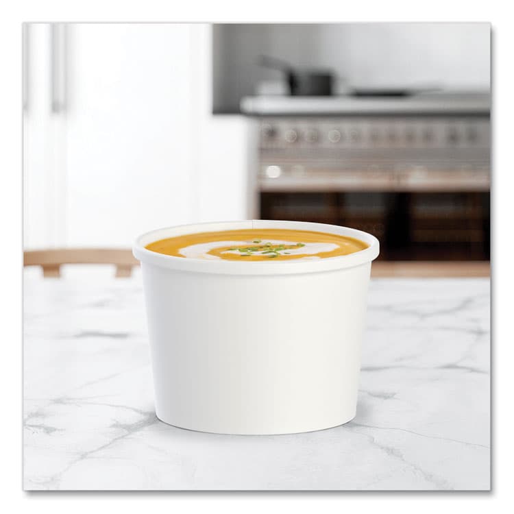 DART Flexstyle Double Poly Paper Containers, 12 oz, 3.6" Diameter, White, Paper, 25/Bag, 20 Bags/Carton (SCCHS4125WH) thumbnail 3