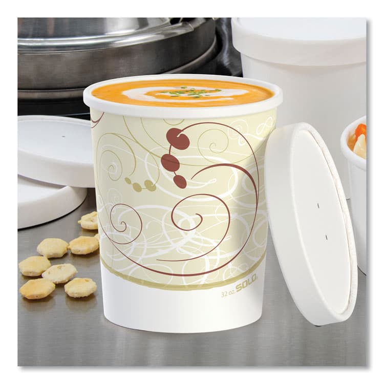 DART Flexstyle Double Poly Food Combo Packs, 32 oz, Symphony, Paper, 25 Cups and 25 Lids/Pack, 10 Packs/Carton (SCCKHB32ASYM) thumbnail 4