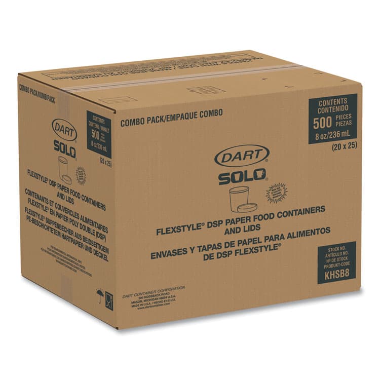 DART Flexstyle Double Poly Food Combo Packs, 8 oz, Symphony, Paper, 25/Pack, 10 Packs/Carton (SCCKHSB8ASYM) thumbnail 2