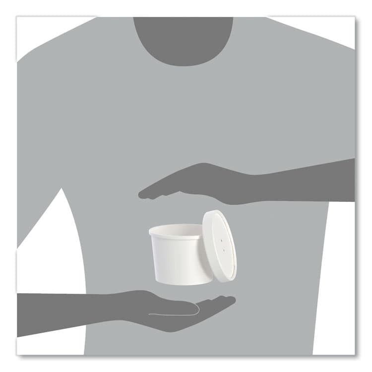 DART Flexstyle Food Lid Container, 12.1 oz, 3.6" Diameter, White, Plastic, 250/Carton (SCCKHSB12AWH) thumbnail 4