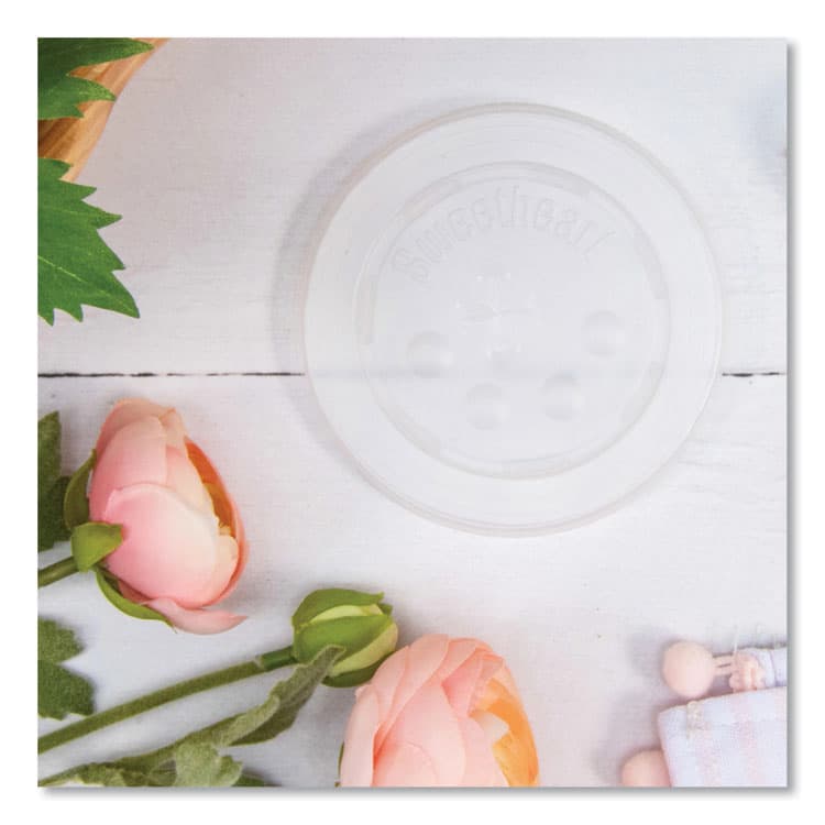 DART Polystyrene Plastic Flat Straw-Slot Cold Cup Lids, Fits 12 oz to 24 oz Cold Cups, Plastic, Translucent, 125/Pack, 16 Packs/CT (SCCL16BL) thumbnail 4