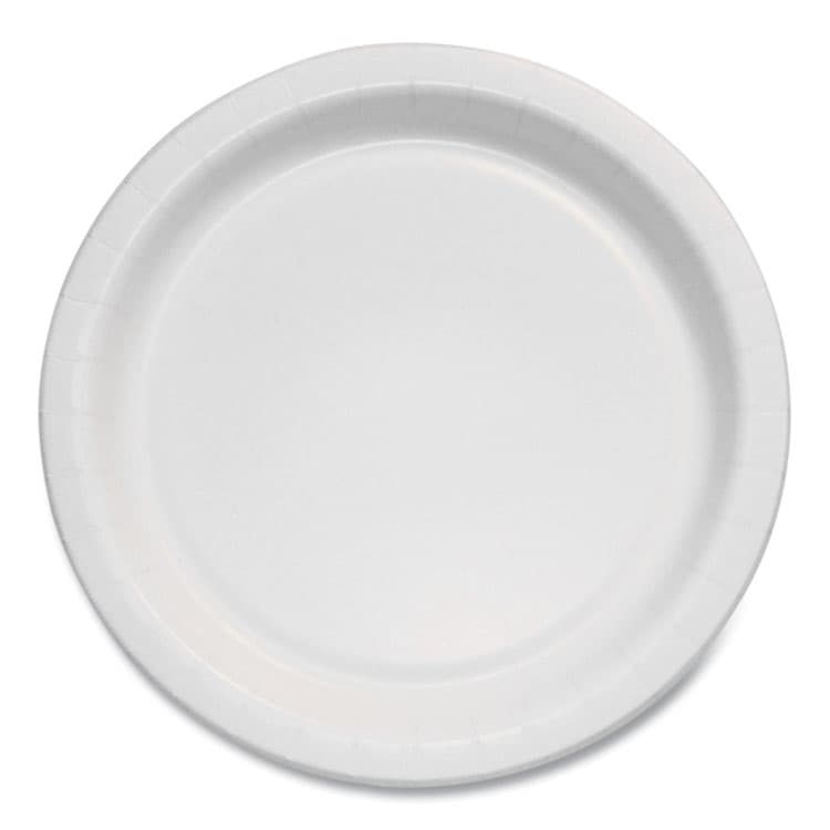 DART Bare Eco-Forward Clay-Coated Paper Plate, ProPlanet Seal, Mediumweight, 6" dia, White/Brown/Green, 1,000/Carton (SCCMP6B)