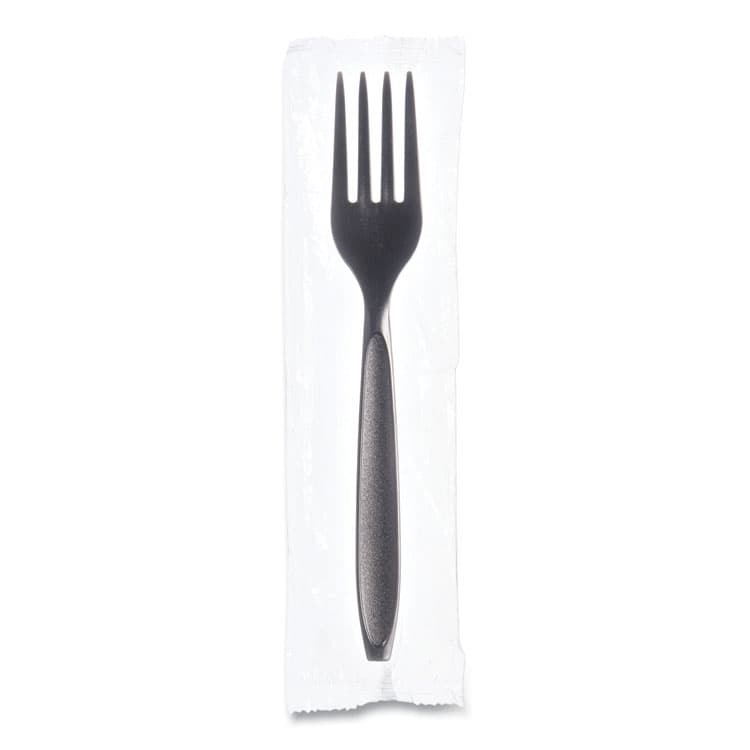 DART Reliance Mediumweight Cutlery, Fork, Plastic, Black, 1,000/Carton (SCCRSK10004)