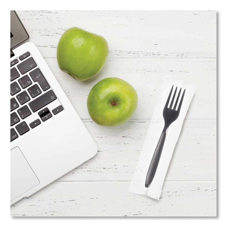 DART Reliance Mediumweight Cutlery, Fork, Plastic, Black, 1,000/Carton (SCCRSK10004) thumbnail 3