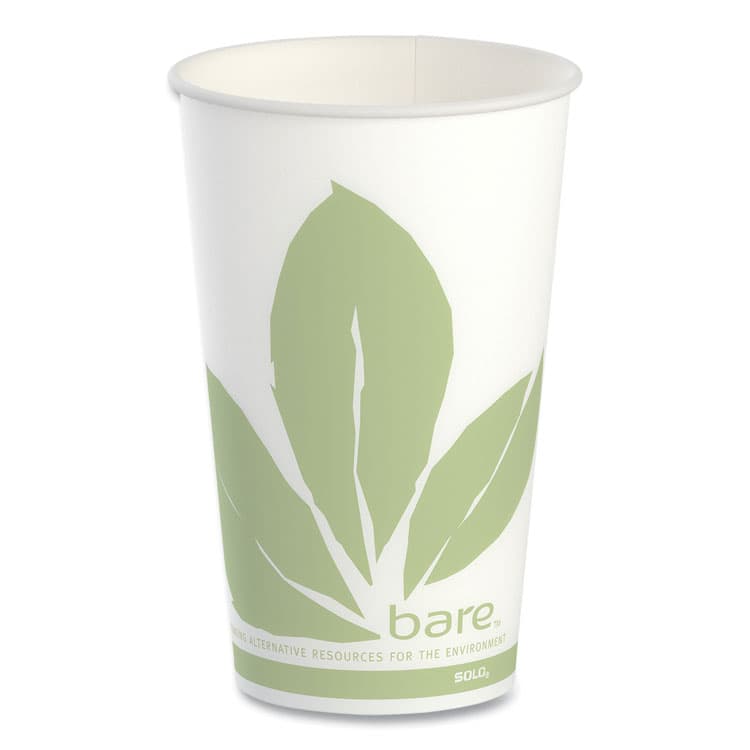 DART Bare Eco-Forward Paper Cold Cups, ProPlanet Seal, 16 oz, Green/White, 100/Sleeve, 10 Sleeves/Carton (SCCRW16BBD110CT)