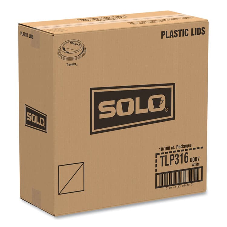 DART Traveler Cappuccino Style Dome Lid, Fits 10 oz to 24 oz Hot Cups, Plastic, White, 100/Pack, 10 Packs/Carton (SCCTLP316) thumbnail 2