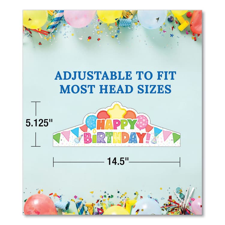 CARSON-DELLOSA EDUCATION Student Crown, Birthday, 14.5 x 5.13, Assorted Colors, 30/Pack (CDP101100) thumbnail 4
