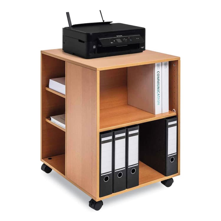 DURABLE OFFICE PRODUCTS CORP. Flexible Multi-Functional Cart for Office Storage, Wood, 6 Shelves, 20.79 x 23.31 x 29.45, Beech (DBL311347) thumbnail 2