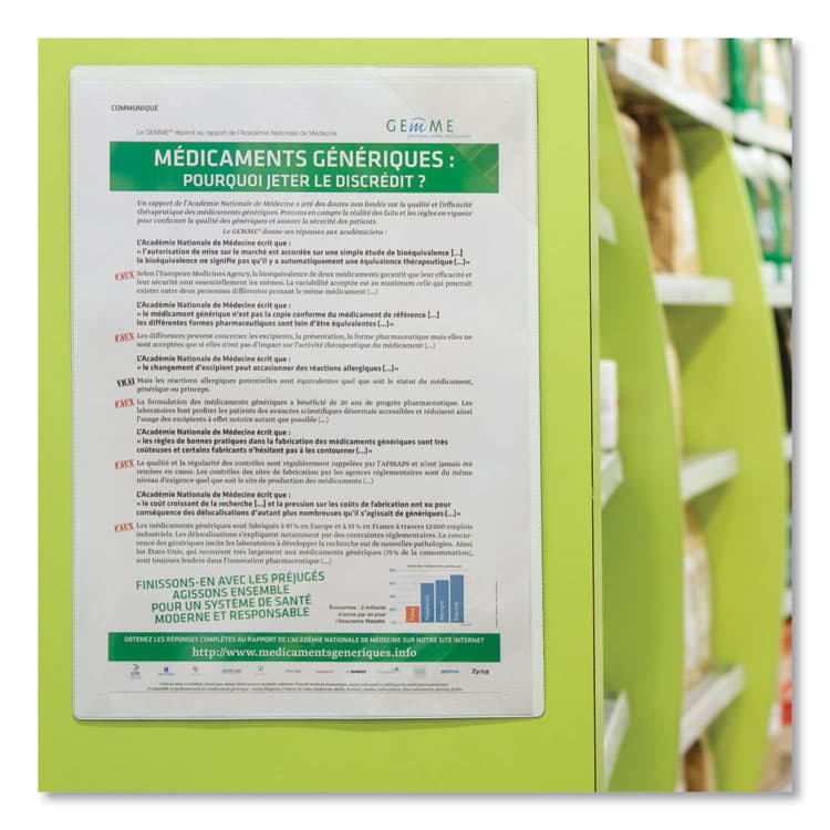 TARIFOLD, . Easy Load Magnetic Pocket with Corner Closure, 14 x 11, Clear Frame, 5/Pack (TFIP194694) thumbnail 4