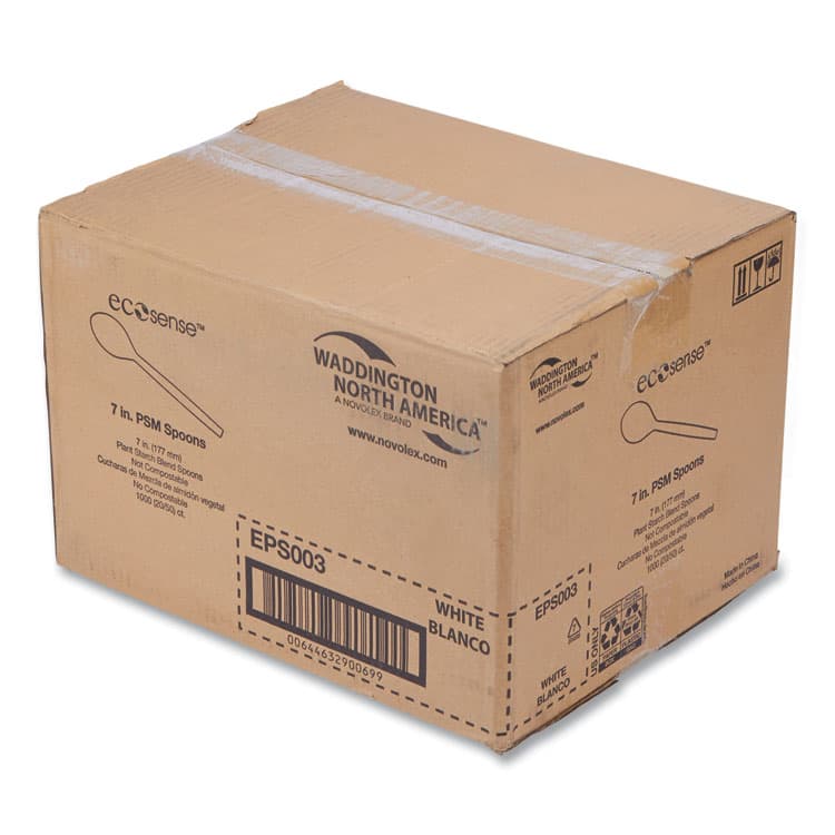 ECO-PRODUCTS,INC. EcoSense Renewable Plant Starch Cutlery, Spoon, Plastic, Cream, 50/Pack, 20 Packs/Carton (WNAEPS003) thumbnail 2