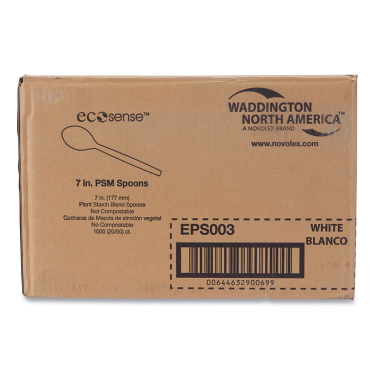 ECO-PRODUCTS,INC. EcoSense Renewable Plant Starch Cutlery, Spoon, Plastic, Cream, 50/Pack, 20 Packs/Carton (WNAEPS003)