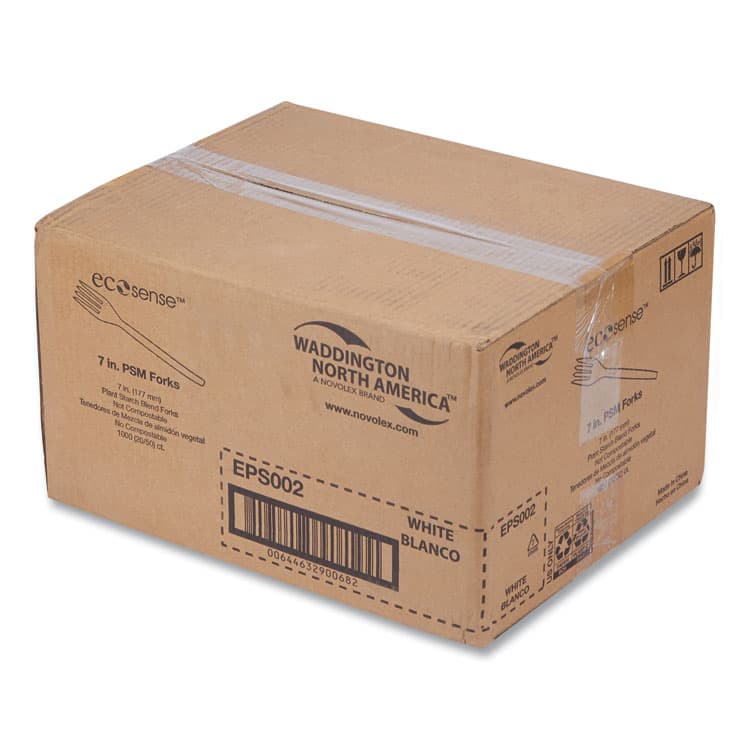 ECO-PRODUCTS,INC. EcoSense Renewable Plant Starch Cutlery, Fork, Plastic, Cream, 50/Pack, 20 Packs/Carton (WNAEPS002) thumbnail 2