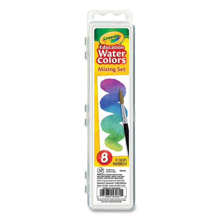 BINNEY & SMITH / CRAYOLA Watercolor Mixing Set, 7 Assorted Colors, Palette Tray (CYO530081)