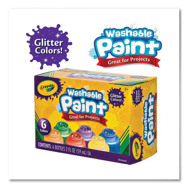 BINNEY & SMITH / CRAYOLA Washable Paint, 6 Assorted Classic Colors, 2 oz Bottle, 6/Pack (CYO542400) thumbnail 3