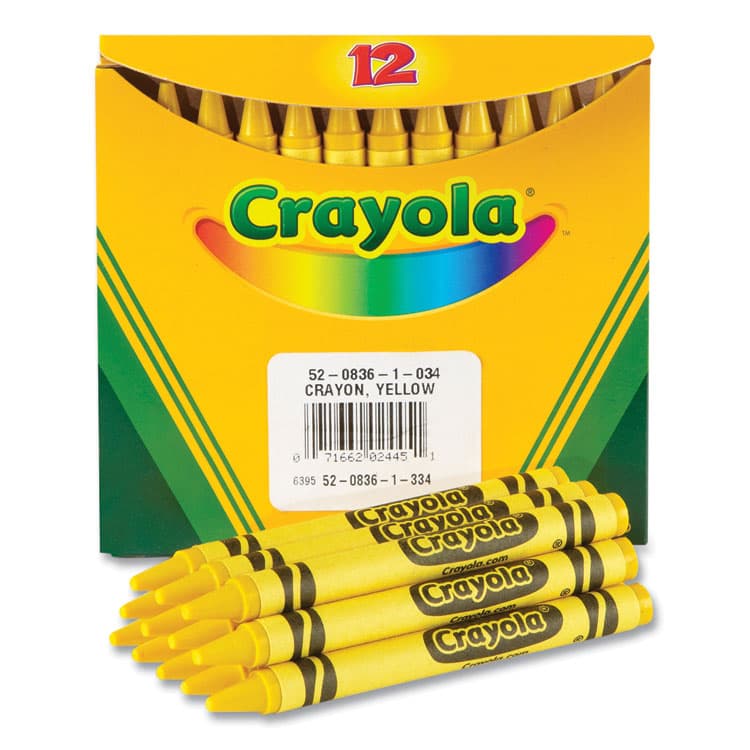 BINNEY & SMITH / CRAYOLA Bulk Crayons, Regular Size, 0.31" x 3.63", Yellow, 12/Box (CYO520836034) thumbnail 4