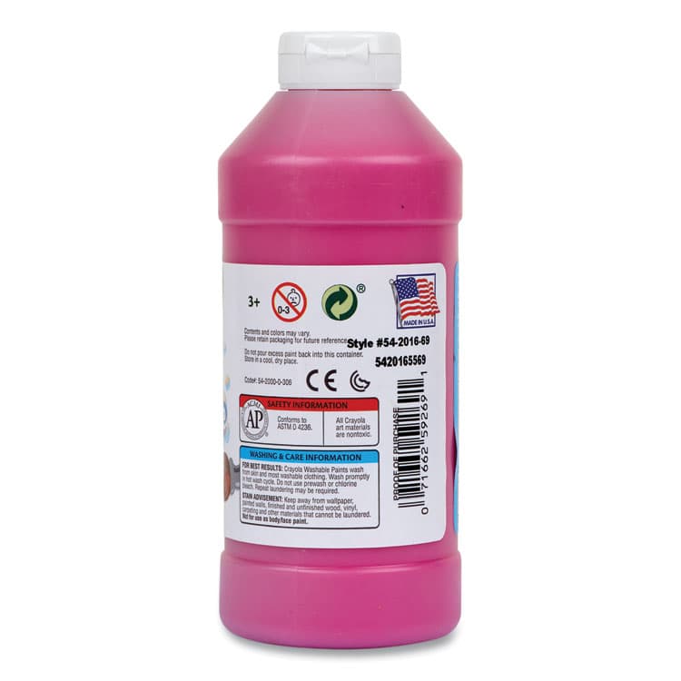 BINNEY & SMITH / CRAYOLA Washable Paint, Magenta, 16 oz Bottle (CYO542016069) thumbnail 2