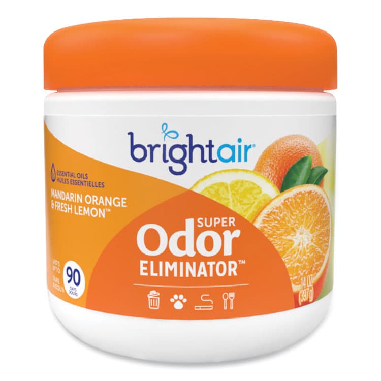 BRIGHT AIR Super Odor Eliminator, Mandarin Orange and Fresh Lemon, 14 oz Jar, 6/Carton (BRI900013CT) thumbnail 2