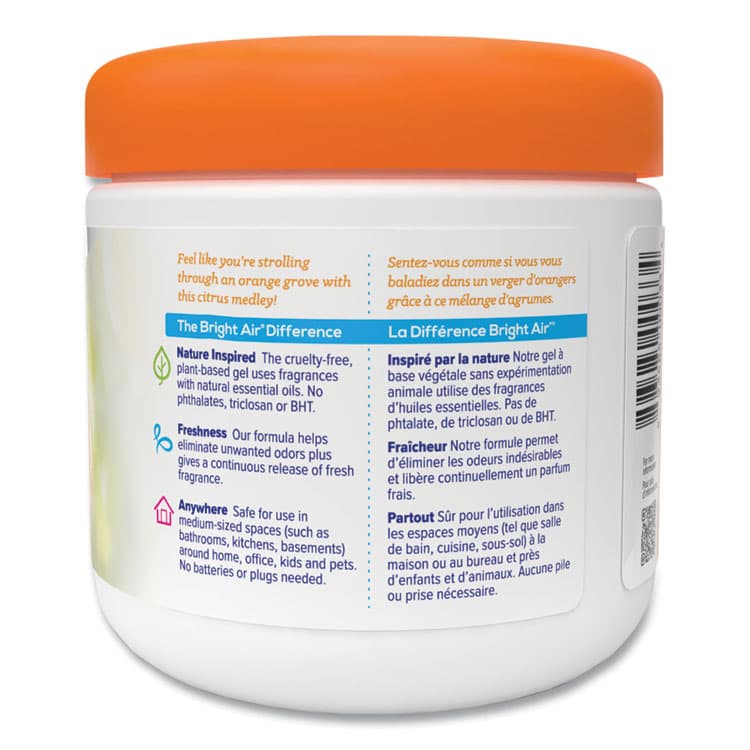 BRIGHT AIR Super Odor Eliminator, Mandarin Orange and Fresh Lemon, 14 oz Jar, 6/Carton (BRI900013CT) thumbnail 4