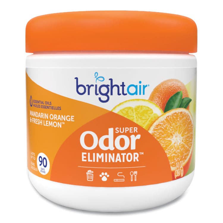 BRIGHT AIR Super Odor Eliminator, Mandarin Orange and Fresh Lemon, 14 oz Jar (BRI900013EA)