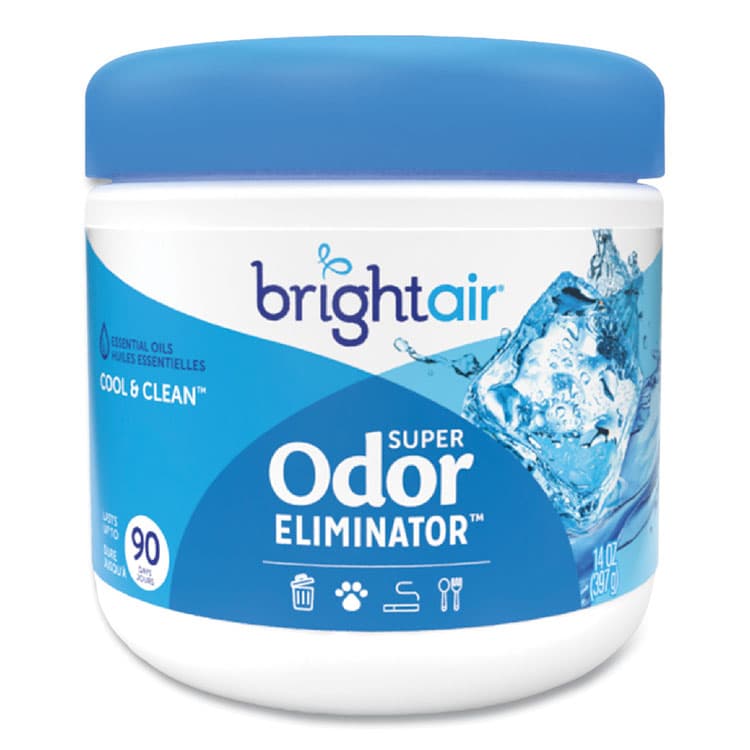 BRIGHT AIR Super Odor Eliminator, Cool and Clean, Blue, 14 oz Jar (BRI900090EA)