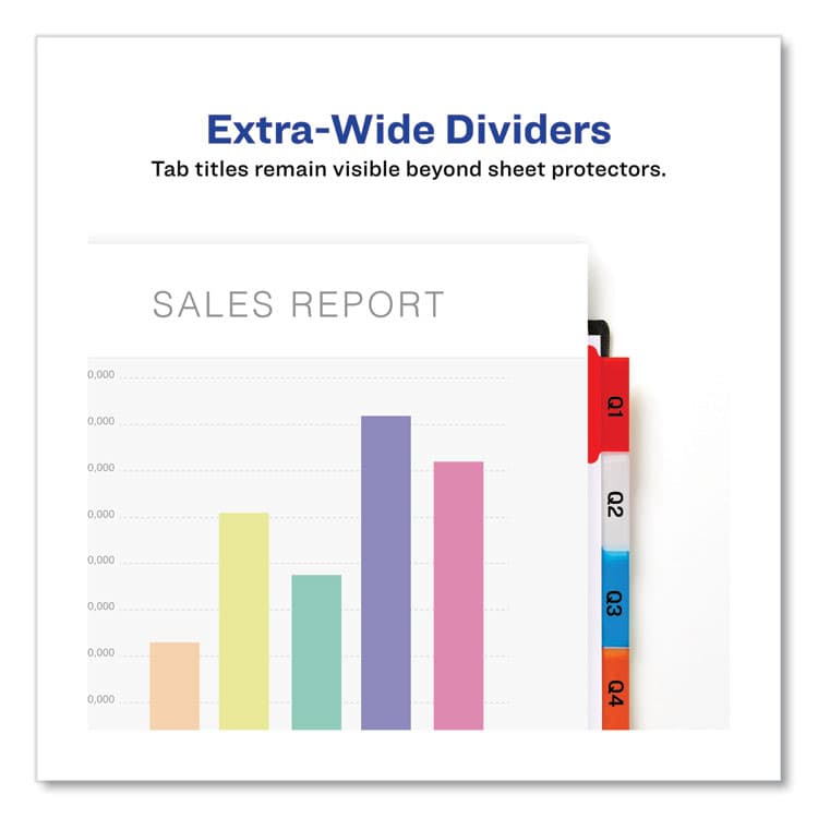 AVERY PRODUCTS CORPORATION Insertable Big Tab Dividers, 8-Tab, 11.13 x 9.25, White, Assorted Tabs, 1 Set (AVE11222) thumbnail 2