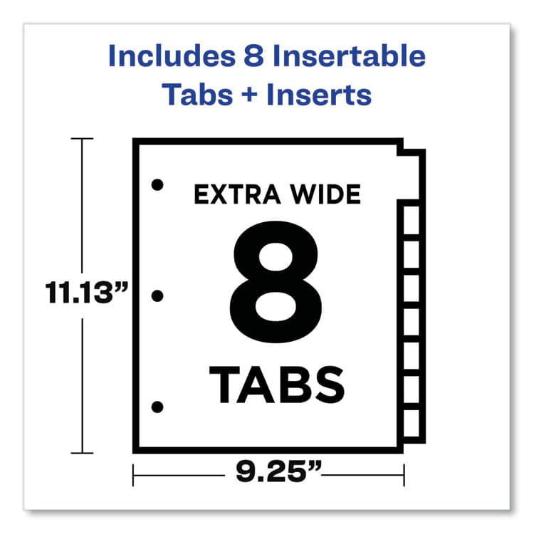 AVERY PRODUCTS CORPORATION Insertable Big Tab Dividers, 8-Tab, 11.13 x 9.25, White, Assorted Tabs, 1 Set (AVE11222) thumbnail 3