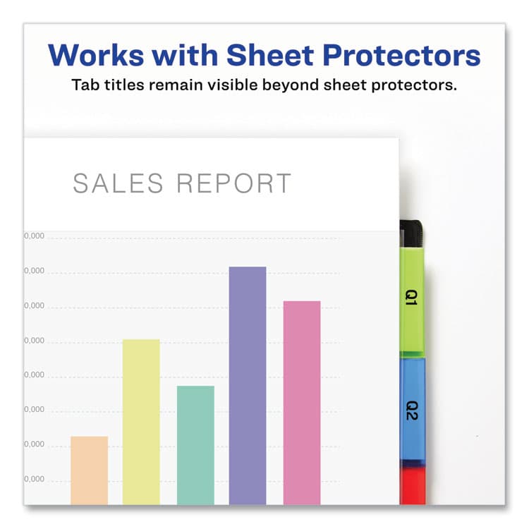 AVERY PRODUCTS CORPORATION Insertable Big Tab Plastic Three-Pocket Corner Lock Dividers, 5-Tab, 11.13 x 9.25, Assorted, 1 Set (AVE11273) thumbnail 2