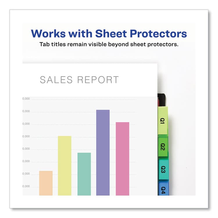 AVERY PRODUCTS CORPORATION Insertable Big Tab Plastic 2-Pocket Dividers, 8-Tab, 11.13 x 9.25, Assorted, 1 Set (AVE11907) thumbnail 2