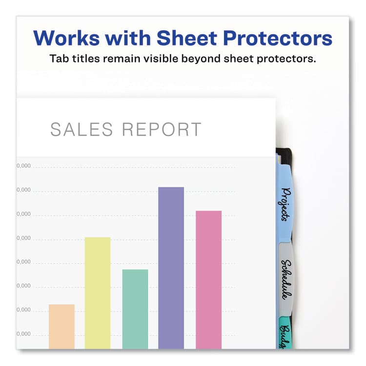 AVERY PRODUCTS CORPORATION Write and Erase Durable Plastic Dividers with Slash Pocket, 3-Hold Punched, 5-Tab, 11.13 x 9.25, Assorted, 1 Set (AVE16176) thumbnail 2